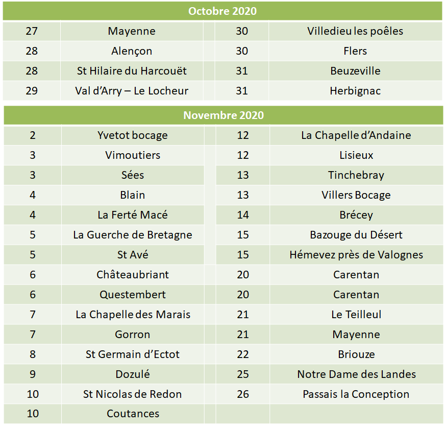 calendrier 2 2020