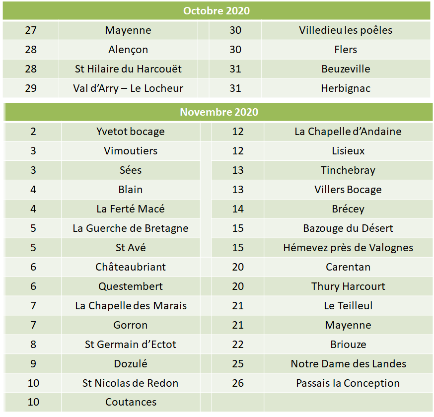 calendrier 2 2020